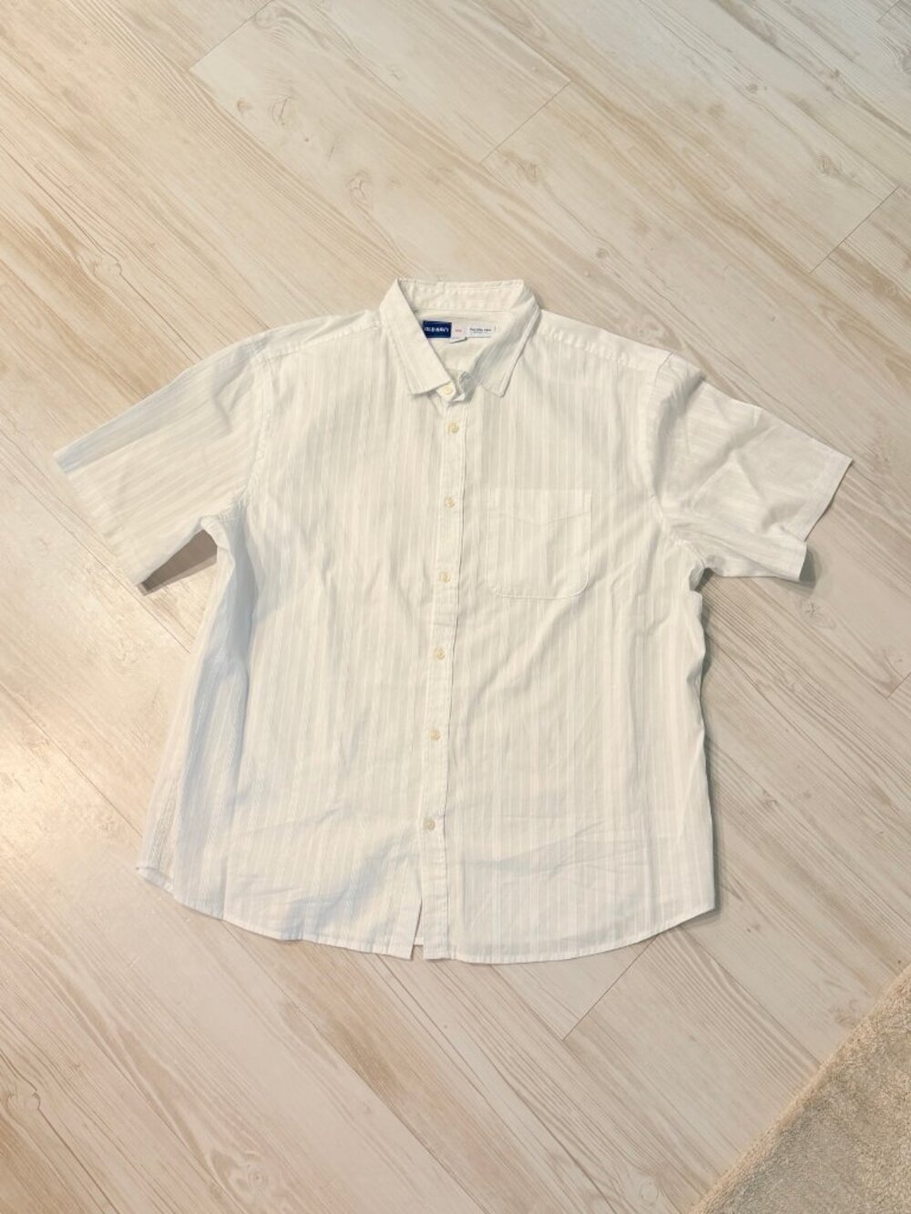 Old Navy Everyday Shirt Short Sleeve Regular Fit White XXL - New